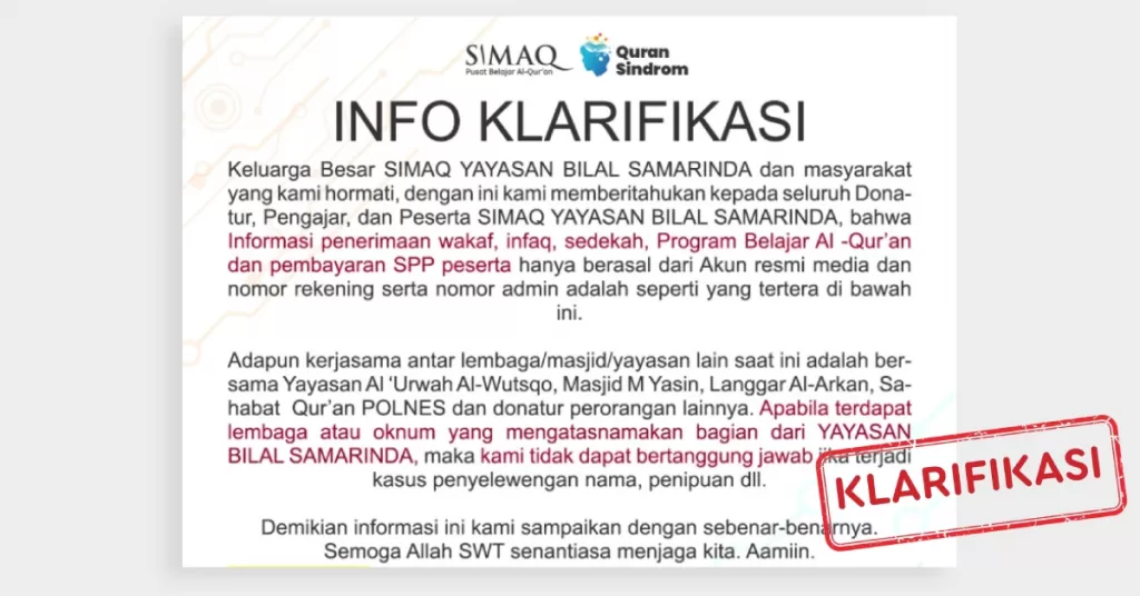 Info Klarifikasi - Simaq.id